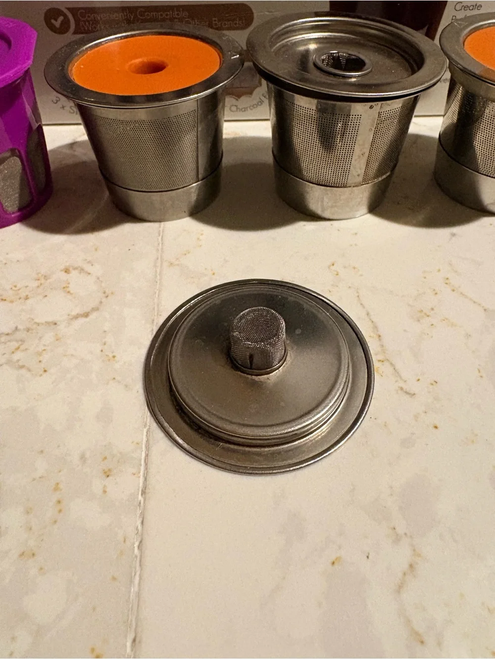 Reusable coffee and tea filters lot 4 total stainless steel and BPA free plastic